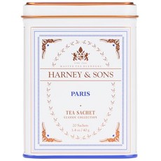 하니 앤 선즈 파리 홍차 20개 티백 Harney & Sons Paris Flavored Black Tea – 20 Sachets | Fruity Vanilla & Carame, 600g, 1개, 20 Count (Pack of 1) Harne, 1개
