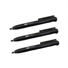 노크식 똑딱 유성매직 검정빨강파랑, 3개, 검정