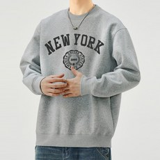 모던에프 뉴욕 로고 레귤러핏 기모 맨투맨 (5003A)