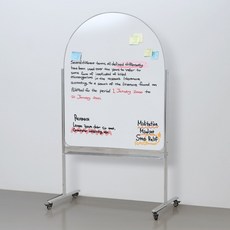 더조은칠판 아치형 양면 화이트보드, 크롬 알루미늄