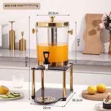 주스 음료 물 쥬스 8L 오렌지주스 레몬즙, A형 아크릴 스탠드반투명 블랙 금도금, 1개, 1ml