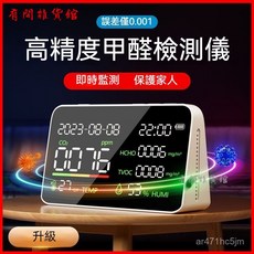 易斯克智能高精度多功能甲醛空氣感測儀，專業室內家用甲醛檢測儀器, 1個, 標準版：無警報+標清數顯+20秒出結果,室內甲醛+桌面時鐘+溫濕度HD05
