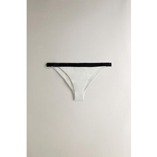 ZARA 자라 콘트라스트 밴드 비치 비키니 팬츠 - 크림 125963