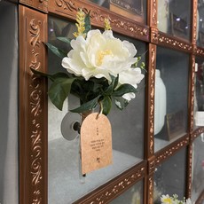 [영화담] 납골당 꽃 부착식 미니 꽃다발 성묘 납골당 꾸미기 강력한 흡착 화병, 화이트, 1개