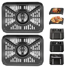 Ninja Foodi DZ090 5.7L(6쿼트) DZ201 DZ100용 에어 프라이어 그릴 팬 7.6L(8쿼트) 프라이어 교체용 크리스퍼 플레이트 트레이 액세서리 고무