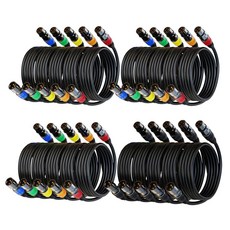 XLR 케이블 마이크 10피트 6팩 골드 도금 3핀 스피커 남성 대 여성 밸런스, 25ft_20 Pack, 20Pack