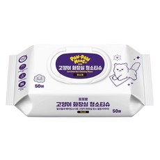 펫 포포몽 고양이 화장실 청소 티슈 50매입, 2개, .