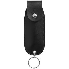 PU 가죽 후추 스프레이 파우치 미니 휴대용 탑 플랩 후추 스프레이 홀스터 거치대 자기 방어 스프레이 키, [01] Black, 1개