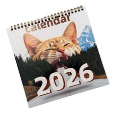 2026년 고양이 테마 벽/책상용 월간 달력 플래너 일간·주간 계획과 호환됩니다, 1세트, 스타일1