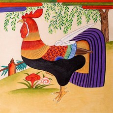 정유 재물 수탉 [패브릭형] [보석십자수] 3D AB+원형 40x40, 3D AB 원형 보석십자수, 1개