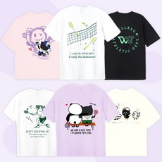 웰벡 배드민턴 티셔츠 오버핏 데일리 네트 플레이