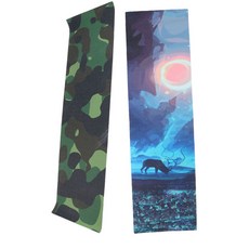 shangren 적용하기 쉬운 2개의 방수 스케이트보드 데크 사포 그립 테이프 시트 세트 33'' x 9'' Camo + Elk, PVC, 위장, 엘크, 1개