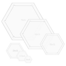 HJZHII 육각형 퀼팅 템플릿 6개 2.5cm(1인치) 3.8cm(1.5인치) 5.1cm(2인치) 7.6cm(3인치) 10.2cm(4인치) 12.7cm(5인치) 바, HJZHII 육각형 퀼팅 템플릿 6개, 2.5cm(1인