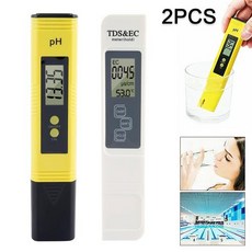 디지털 PH 측정기 7 In 1 PHORPECTEMPSALTS.GTDS 수질 테스터 식수용 고정밀 수질 순도 시험기, [02] 2PCS