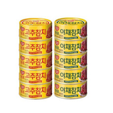 동원고추참치 + 야채참치, 90g, 5개