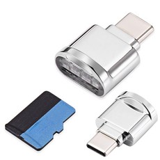 노트북 휴대폰용 C형 USB C to SD SDXC TF 카드 리더 어댑터 2pcs / Set, silver, 1개