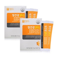 장건강 365 프리 프로 바이오틱스 분말 스틱 락토바실러스 유산균 가루 장내 유익균 증식 프락토올리고당 함유, 77g, 2박스