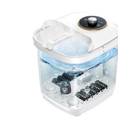 全自動恆溫足浴盆 足療按摩洗腳桶 電動腳部放鬆泡腳機, 白色機械滾輪款, 白色機械滾輪款