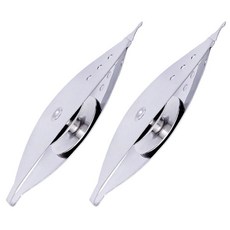 가정용 뜨개질 및 바느질 액세서리 등을 위한 Lovelysp 실버 금속 바늘 테팅 철 셔틀 - 2PCS
