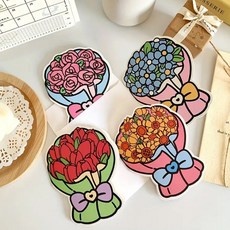 예쁜 ver2 꽃다발 카드 1p 생일 축하 엽서 편지지 플라워 어버이날 스승의날, 랜덤1p