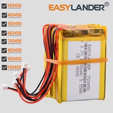 5개/몫 JST 1.25 2P 603450 3.7V 1200mAh 리튬 폴리머 이온 배터리 Lipo, 01 903450 1900mAh1.252p, 01 3.7 볼트