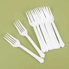 투명 캠핑 도시락 플라스틱 포크 10p 배달 야외 다과용 과일포크 1회용포크