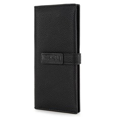 X Wrangler 여성용 지갑 바이폴드 카드 케이스 및 머니 오거나이저 RFID 투명 신분증 창 포함 블랙. 미니멀리스트