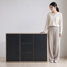 브루노 솔드 2단 E0 미닫이 슬라이드 수납장 1200 서랍장 수납장, 브루노 솔드 블랙 1200 2단 서랍수납, 블랙