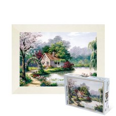 퍼즐피플 풍경 랜드마크 500피스 직소퍼즐, 수목산장 500피스 액자포함(우드화이트), 퍼즐유액 포함, 1개