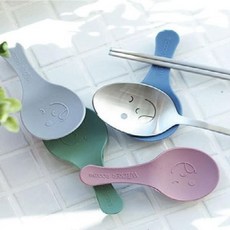 실리콘 부드러운 4P세트 고무소재 파스텔 수저받침 19982PC 1(EA), 색상