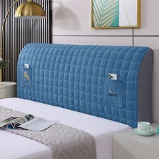 침대 헤드커버 커버 헤드쿠션 패브릭 쿠션, 1개, 스카이블루 두꺼운 코듀로이