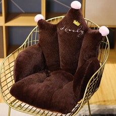 해피유통 어린이 캐릭터 방석 귀여운 왕관 디자인 안락한 쿠션 아이들 의자, 45*35센티미터, 갈색