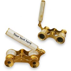 개인 맞춤 이름 황동 오페라 안경 진주조개 장식 새김 손잡이