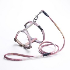 新款貓咪牽引繩工字型防掙脫可調節貓鏈子溜貓繩貓咪外出貓咪用品, 1個, 漸變藻黃