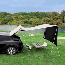 시스슈 통용 승용차 SUV 흡착판 타프 사이드어닝 야외 차박 캠핑 자동차 그늘막 자동차 블랙코팅 타프 캠핑카 꼬리장