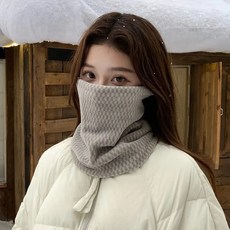 라이딩 넥워머 남 겨울 방한 마스크 기모 두꺼운 전동 스쿠터 겨울 목 보호 귀 보호 바람막이 여, 라이트 그레이 [파인애플 스카프]
