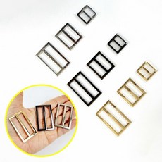 사각 조리개 15 25 38 mm 왈자 고리 버클 납작 사각링 가방 웨빙 끈 스트랩 조절, A 골드15mm