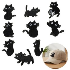 디심플 고양이 옷 패치 와펜, 1개, 블랙 9종