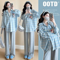 孕婦裝春季潮媽時尚美式寬鬆遮肚子顯瘦減齡襯衫上衣