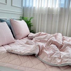 호주 양모솜 이불 워셔블 고밀도 면 여름 가을 겨울 사계절 양모 싱글 퀸 차렵 이불, 퀸겸용킹이불1+베개커버2, 블루