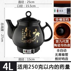 한약 전자동 끓이는 약탕기 제조기 주전자 기계 대용량 중탕기, E. 백년산 인삼 4L 흑도자기