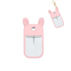 터치랜드 LOZ.30mL 손 소독제 케이스 – 휴대용 보호 실리콘 커버 낙하 방지 여행 슬리브 열쇠고리 클립 포함 휴대 간편핑크