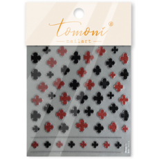 토모니 블랙레드 TO5536 클로버 스티커, 1세트, 클로버네일스티커