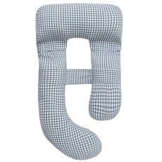 G型純棉孕婦托腹枕 舒適透氣多功能哺乳枕 減輕腰部壓力 灰格 80x175公分, I現貨I 灰格【80x175公分】僅宅配