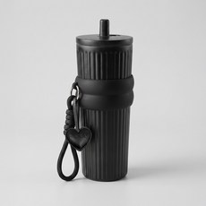 르엘 캔디팝 팝업 빨대 대용량 보온 보냉 세라믹 텀블러, 1개, 750ml, 매트블랙