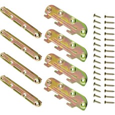 ECLATIS 튼튼한 침대 프레임 레일 하드웨어 4세트 브래킷 - 나무 헤드보드 발판용 12.7cm5인치 나사 포함 298597