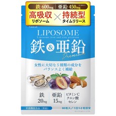 15mg] NaturaFitLab [고농도지속형] 리포좀 철분 아연 보충제 [철분 20mg아연, 1개, 60