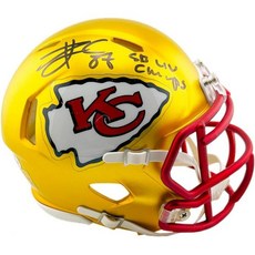 트래비스 켈시 사인 Kansas City Chiefs 축구 미니 헬멧 수제 서명 베켓트 인증