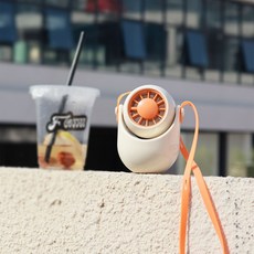 럭셔리 피아노광택 F7 무선선풍기 3in1 목걸이형 탁상용 자동회전 저소음 휴대용 미니선풍기, 우유 차