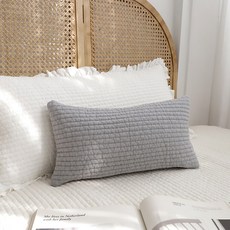 베개커버 피그먼트 60수 아사면 20x40 줄누빔, 그레이(커버단품)